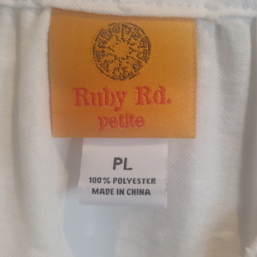 NWT Ruby Rd. White Button-Front Blouse with Ruffled Bell Sleeves. - Picture 2 of 4